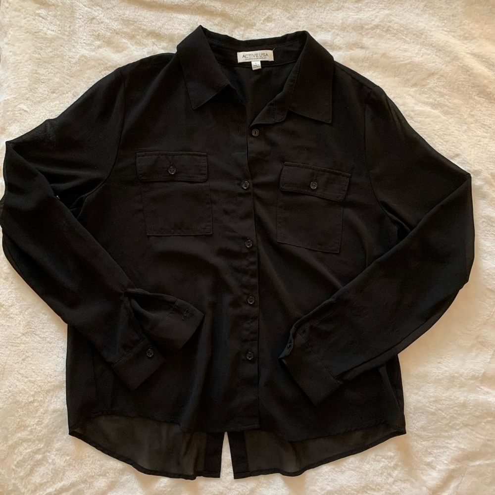 ActiveUSA black mesh button up